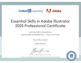 Essential Skills in Adobe Illustrator 2025 certificate