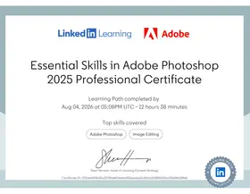 Essential Skills in Adobe Photoshop 2025 certificate