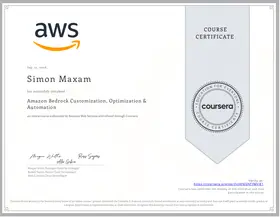 Amazon Bedrock Customization, Optimization & Automation certificate