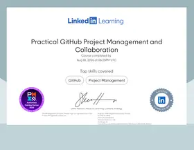 Practical GitHub Project Management and Collaboration certificate