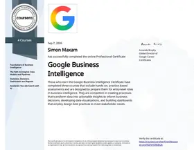 Google Business Intelligence certificate