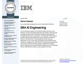 IBM AI Engineering certificate