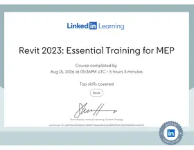Revit 2023: Essential Training for MEP certificate