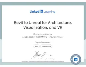 Revit to Unreal for Architecture, Visualization, and VR certificate