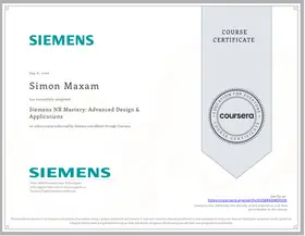 Siemens NX Mastery: Advanced Design & Applications certificate