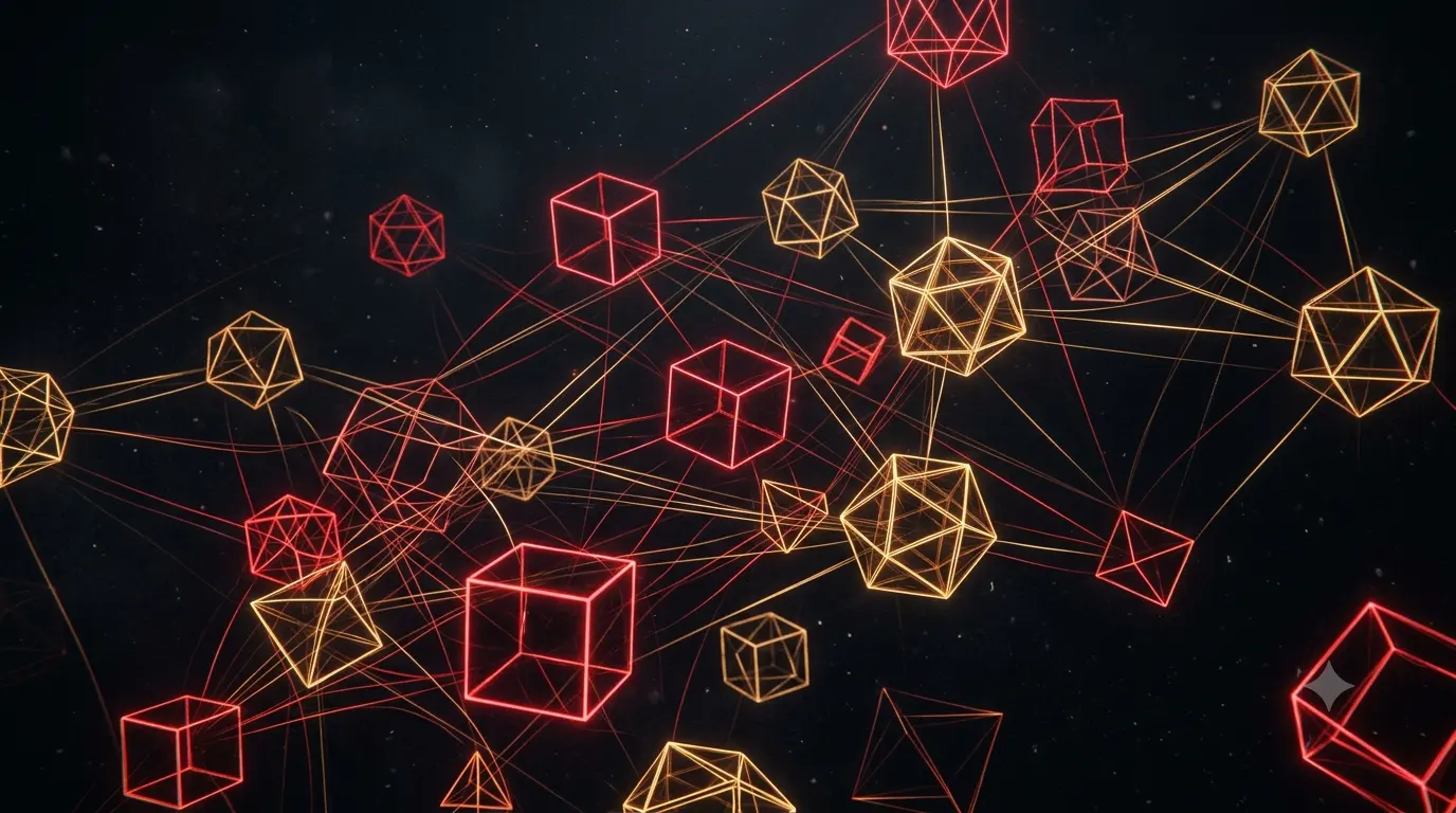 Abstract wireframe network representing code and web development